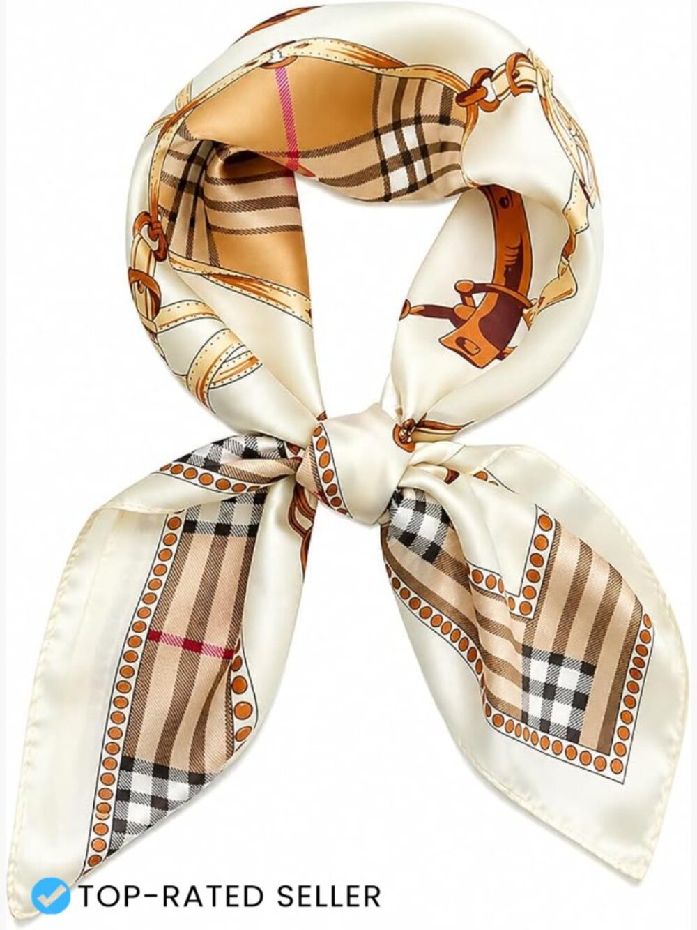 Satin Square Scarf Versatile Head Wrap Hair Neck Scarf Office Chic